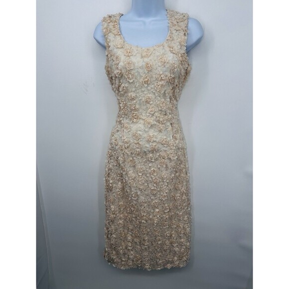 Ivory sleeveless sheath dress floral lace embroidery all Boho Cottage Midi Fair - Picture 11 of 12